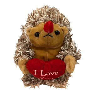 Goffa Valentines Hedgehog 7 Inch I Love You Red Heart Plush Stuffed Animal Toy